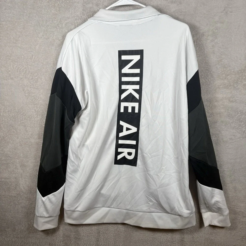 Nike Air Track Jacket Mens Medium White Black Colorblock Full‎ Zip Sportswear
